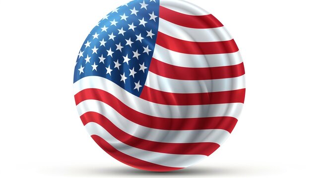 Waving American flag in the shape of a sphere