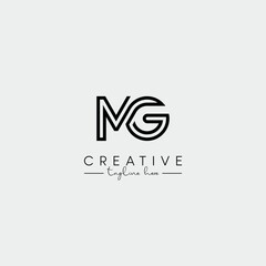 Abstract Unique Letter MG GM Initial Based Stylish Line Logo Design Vector.