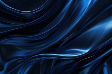 Obraz premium dark blue abstract illustrated wallpaper with moving smoothed lines and amazing depth and light