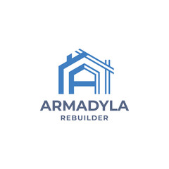 Icon logo for the construction services business development. Construction Build & Repair company logo, flat design.