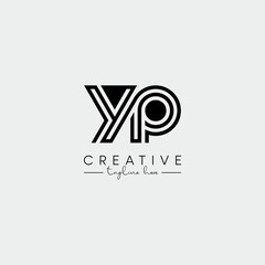 Abstract Unique Letter YP PY Initial Based Stylish Line Logo Design Vector.