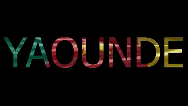 Yaounde Name on Transparent Background. Waving Flag