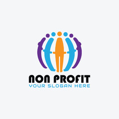 non profit charity logo design vector