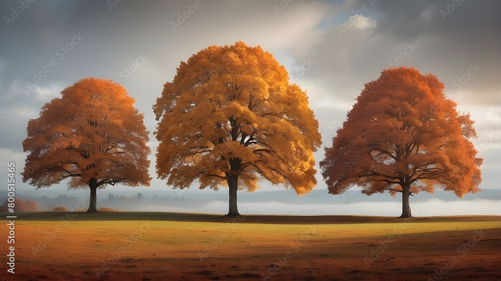 Poster trees in an autumnal setting