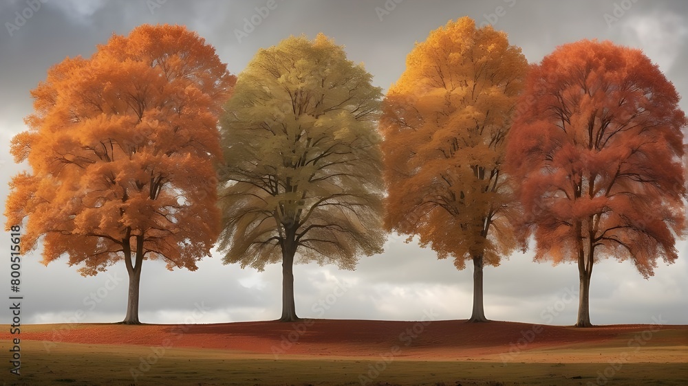 Poster trees in an autumnal setting
