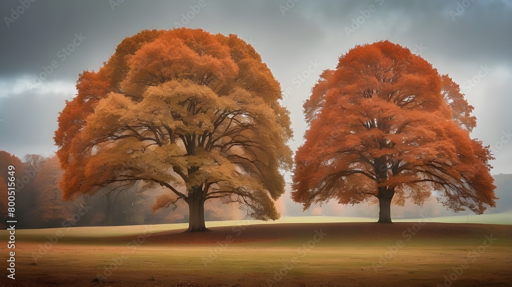 Poster trees in an autumnal setting