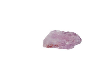 Amethyst mineral stone macro on white background
