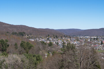 Bradford PA apr 25 2024, early spring bloom copy space natural backgrounds, landscape