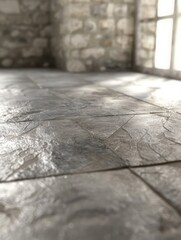grey floor tiles background