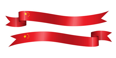 set of flag ribbon with colors of China for independence day celebration decoration