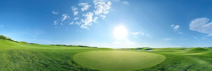 Fototapeta premium beautiful golf course with a minimalist feel and soft light