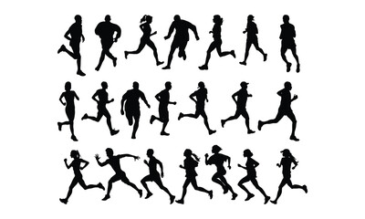 Runner Vector bundle, Baby Penguin Clipart, Silhouette, Vector, icons, illustration, design