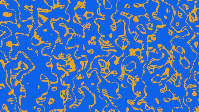 4k blue and yellow abstract looped background. Seamless looped motion graphics background. Suitable for music show or events, festivals or concerts.