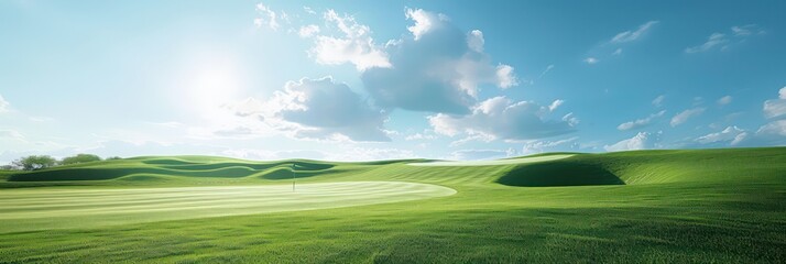 Obraz premium beautiful golf course with a minimalist feel and soft light