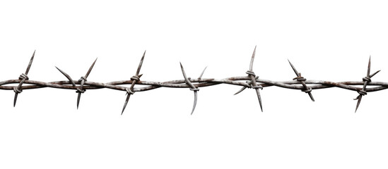 barbed wire isolated on white transparent background 
