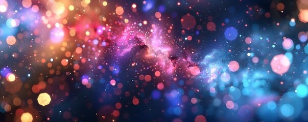 Obraz premium abstract background with Blue and gold particle. Christmas Golden light shine particles bokeh on navy blue background. Gold foil texture. Sparkle Texture