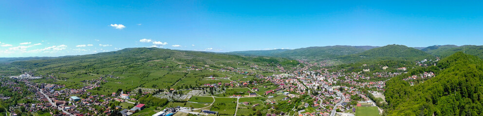 Aerial view of the city of Sovata in Mures county - Romania