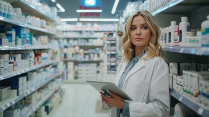 A Pharmacist With Digital Tablet