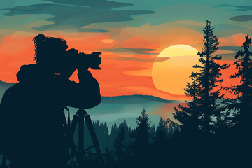 Fototapeta premium World photography day illustration, World photography day concept background, Generative AI