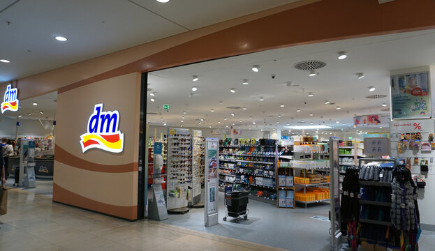 Dresden, Germany - April 18, 2024: DM market store