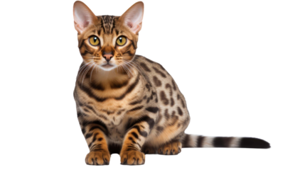 bengal cat isolated on white background