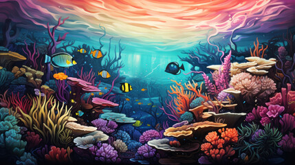 coral reef with fish