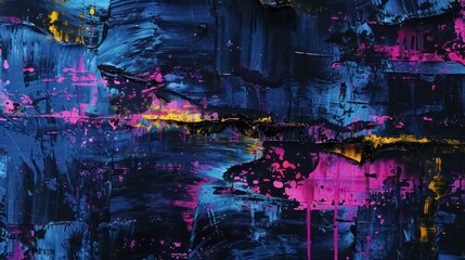 Obraz premium abstract psychedelic paint grunge background with an artistic rusty surface and iridescent vivid colors contrasting with the major black