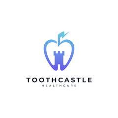 teeth and castles for logos of children's dental care, toothpaste brands, mouthwashes or dental clinics