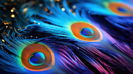 Obraz premium peacock feather close up
