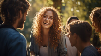 group of friends having fun