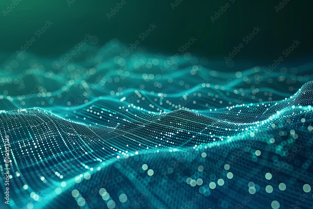 Poster cybernanotech: rolling hills of data in futuristic network