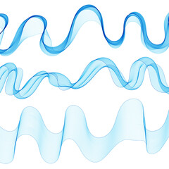 Set of blue abstract waves. Vector design element. Eps 10