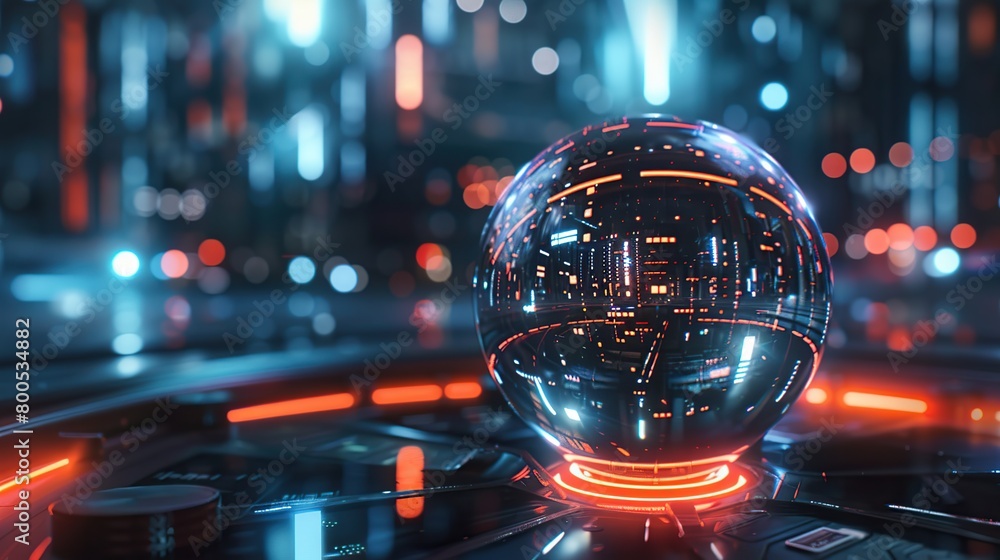 Poster a futuristic 3d illustration a glowing globe on digital background technology.