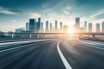 Obraz premium Leading Business Concept: Futuristic City Highway of Success