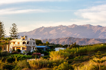 landscape with lake and mountains