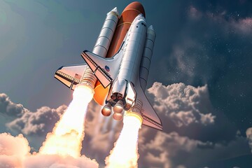 Naklejka premium Rocket Invention: Revolutionizing Business Leadership in Galaxy through Aerospace Innovation
