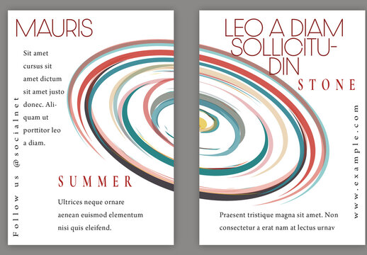 Flyer A4 with Futuristic Colored Abstract Geometric Shape