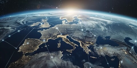 Celestial Connections:Europe Enveloped by an Interconnected Satellite