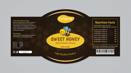 Honey label or packaging design template.