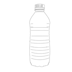 A meticulous hand-drawn illustration of a sleek water bottle, capturing the essence of simplicity and eco-consciousness