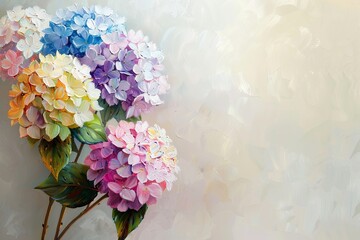 Printable Hydrangea Wall Art: Vertical Oil-Painted Spring Decor