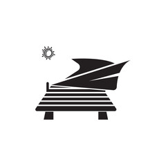 Sea pier logo icon vector design element logo template