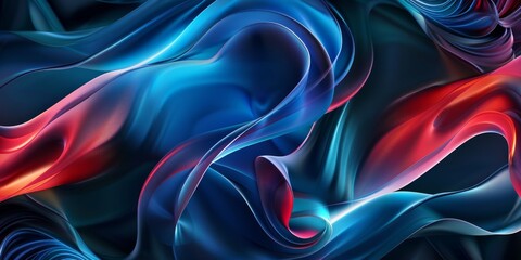 Obraz premium Blue red abstract 3d flowing liquid background