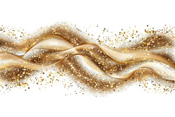 Golden Glitter Elegance: Captivating Vector Wave Drawing