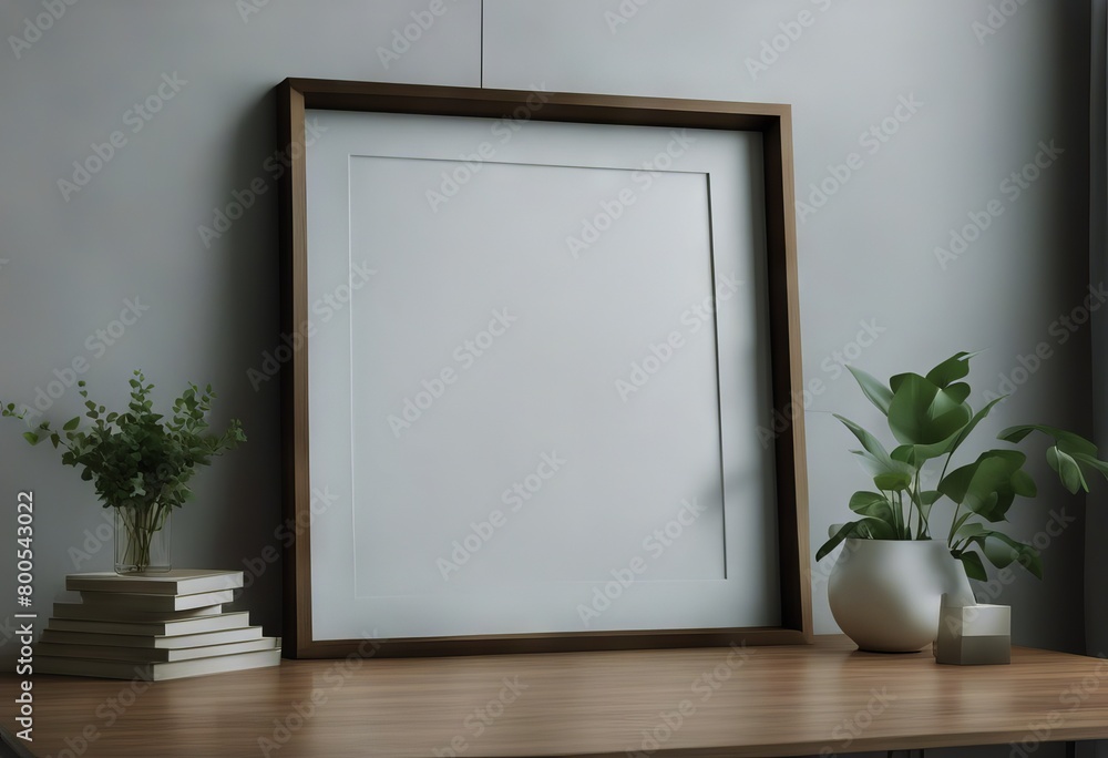 Poster minimal interior 3d background frame simple mockup render