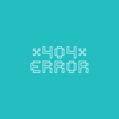 Pixel style 404 error page background. Vector illustration