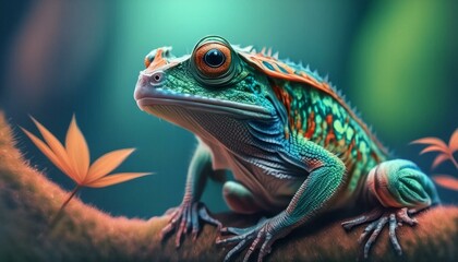 Fototapeta premium frog, background, material, illustration, art, graphic, design, cool, designer, Generative AI