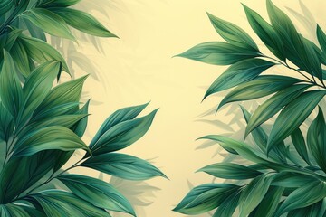 Palm background. Seamless pattern with tropical plant leaves.