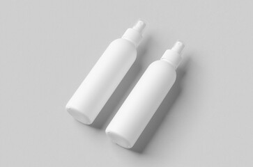 White cosmetic spray bottle mockup.