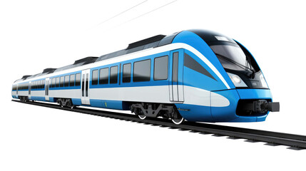 Naklejka premium Modern train isolated on a transparent background